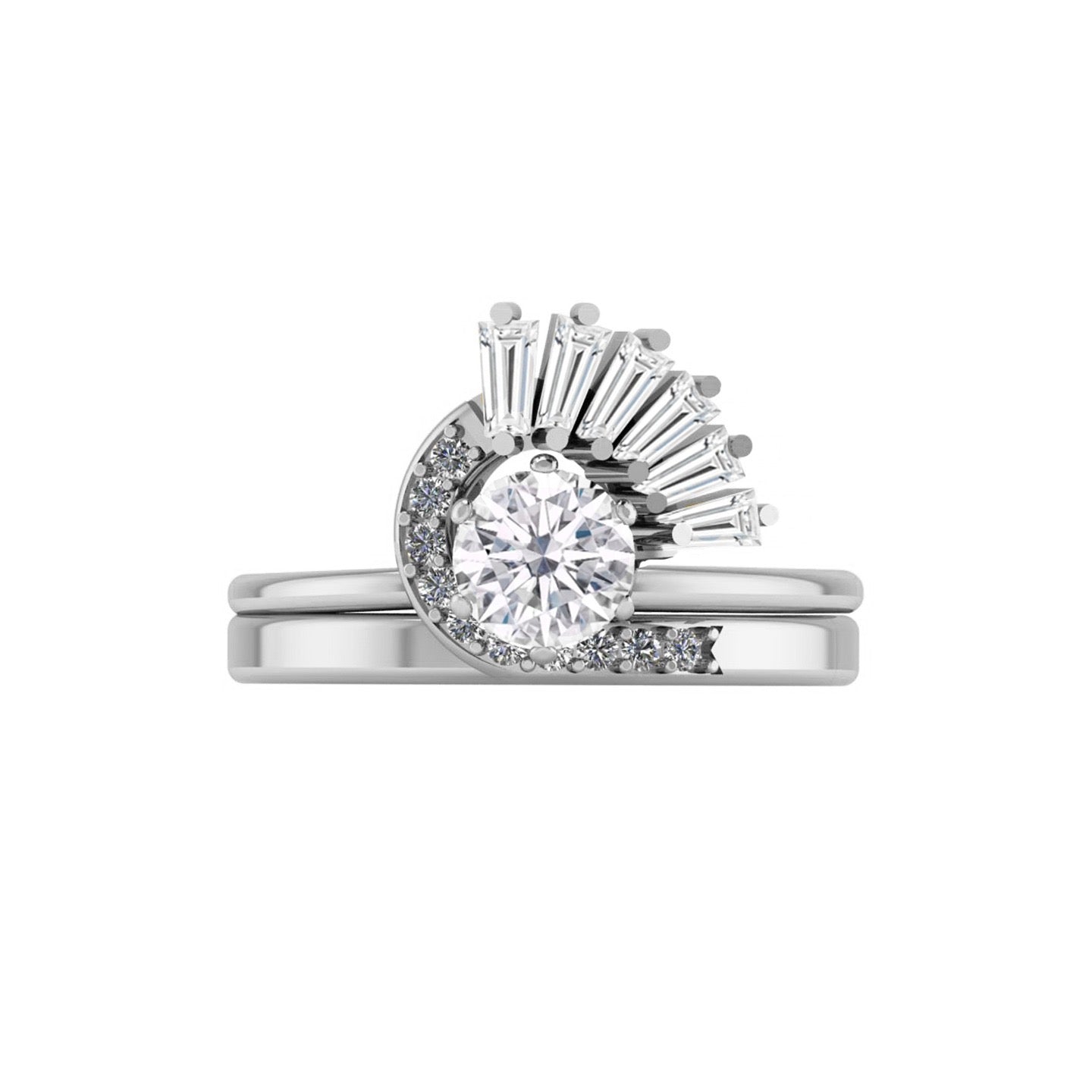 The Satnin Illusion Ring | One-Piece Vintage-Inspired Moissanite Ring