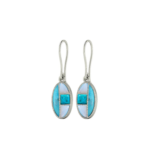 Sky & Stone Drop Earrings | Kingman Turquoise & Opalite Earrings