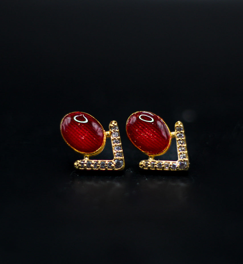 Ready to Ship | ’68 Special Stud Earrings with Historical Fabric Inclusion