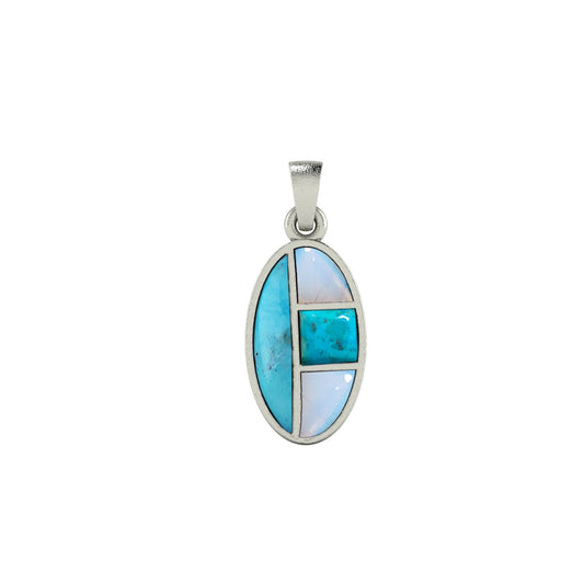 Sky & Stone Pendant | Kingman Turquoise & Opalite Necklace