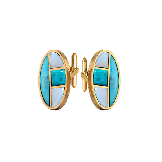 Sky & Stone Cufflinks | Kingman Turquoise & Opalite Cufflinks