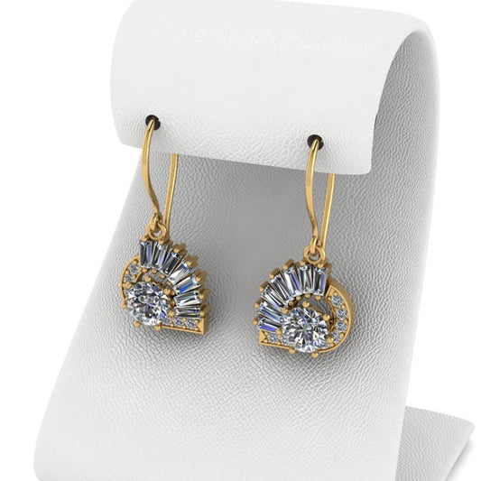 The Satnin Moissanite Drop Earrings | Vintage-Inspired Vermeil Drop Earrings