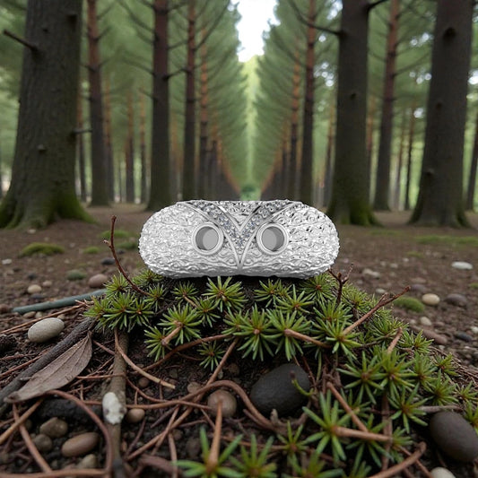 The Midnight Owl Ring | Ladies Double Bezel Ring