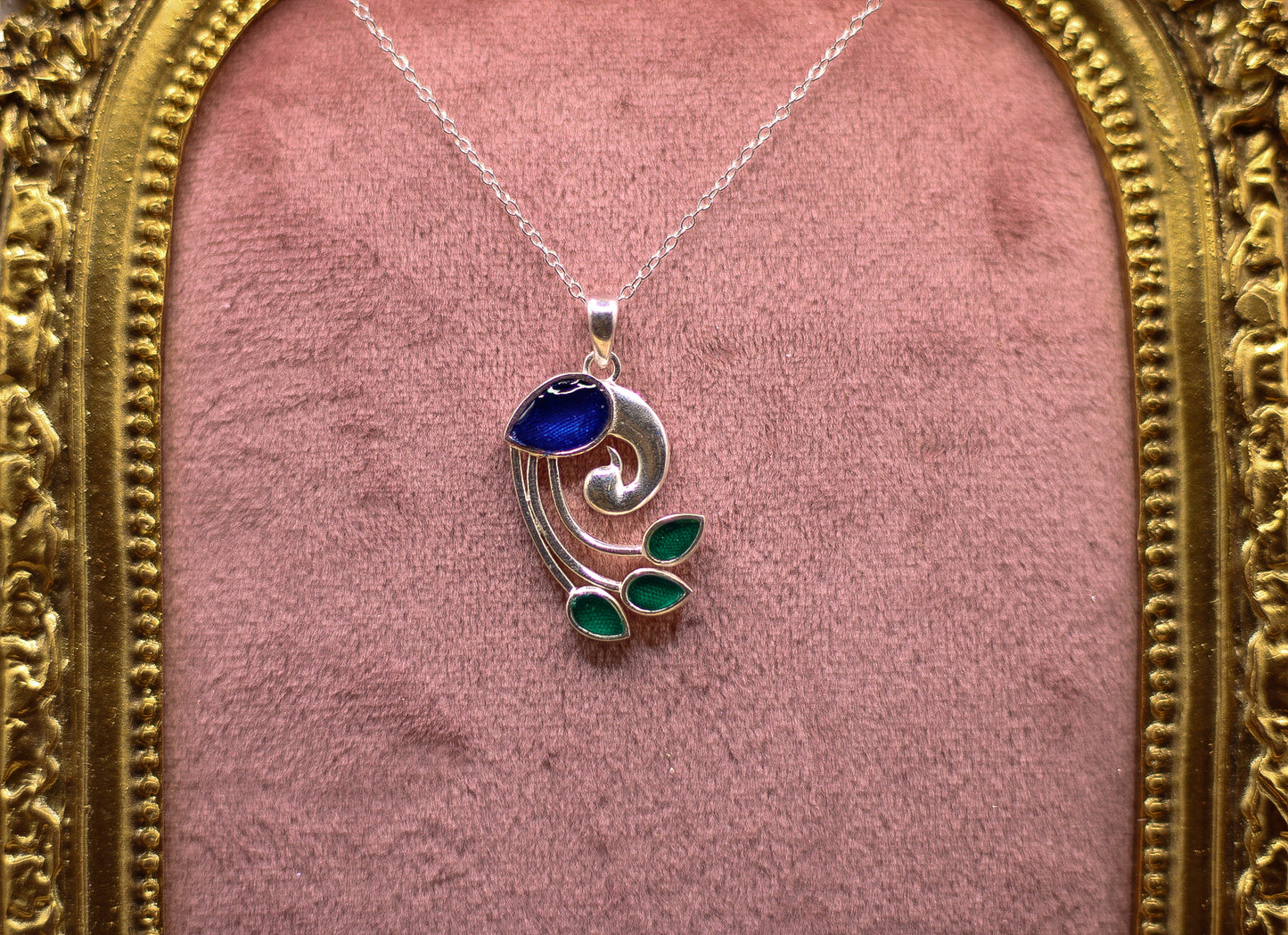 The Peacock Pendant | Historical Material Inclusion Necklace