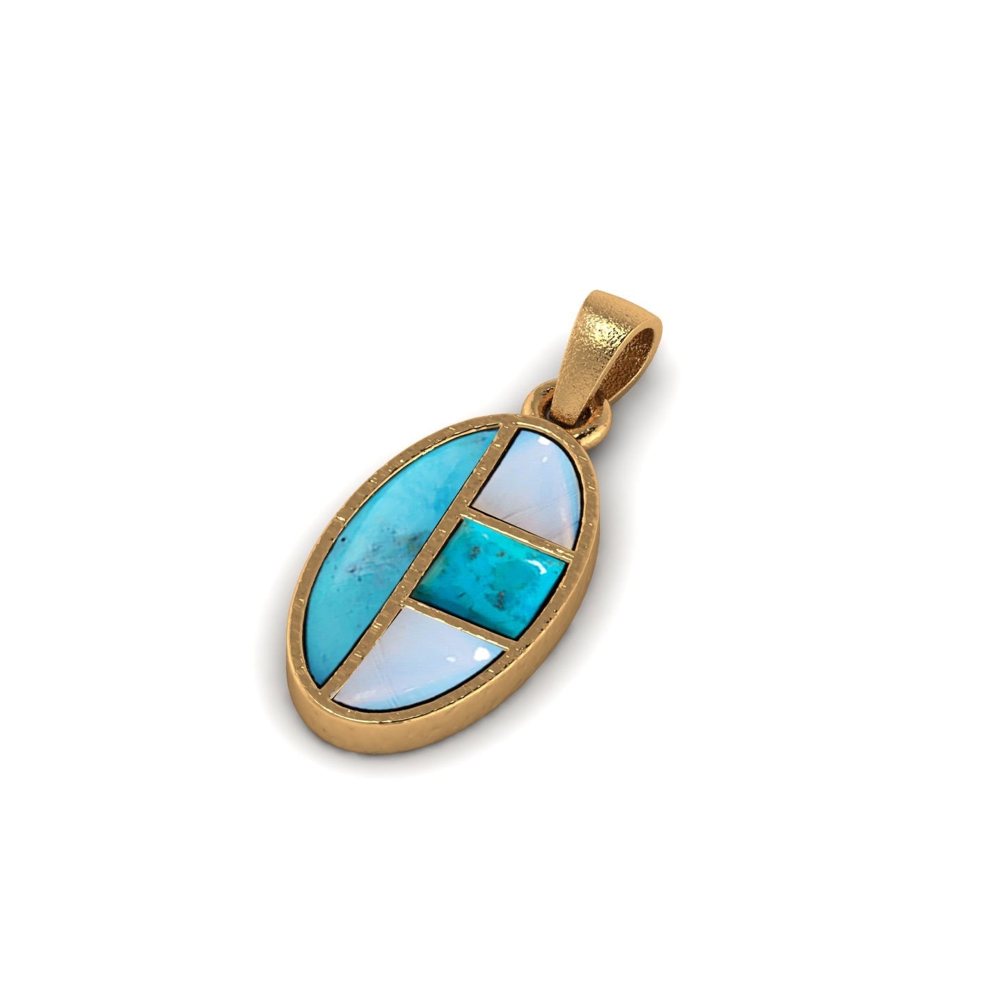 Sky & Stone Pendant | Kingman Turquoise & Opalite Necklace