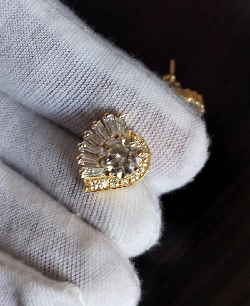 The Satnin Moissanite Stud Earrings | Vintage-Inspired Vermeil Stud Earrings