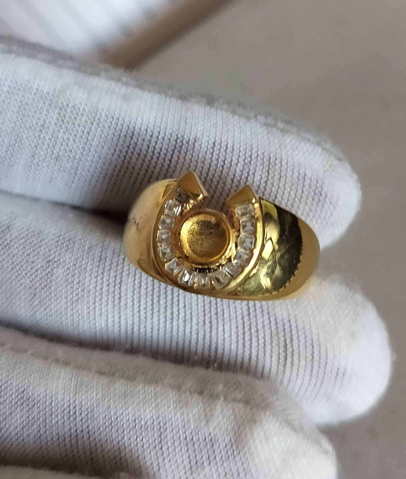 Ready to Ship Women's Rising Sun Horseshoe Ring-Signature Bezel Edition