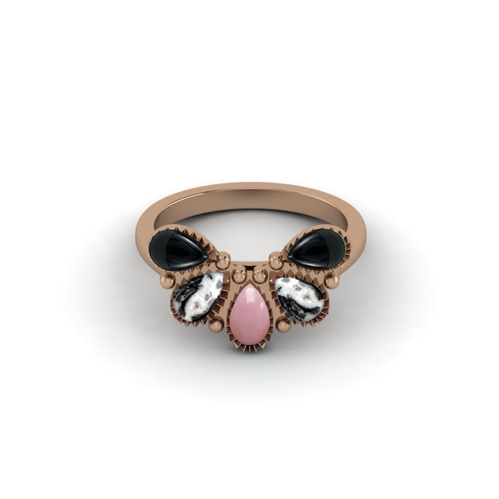 The Midnight Floral Rehearsal Ring