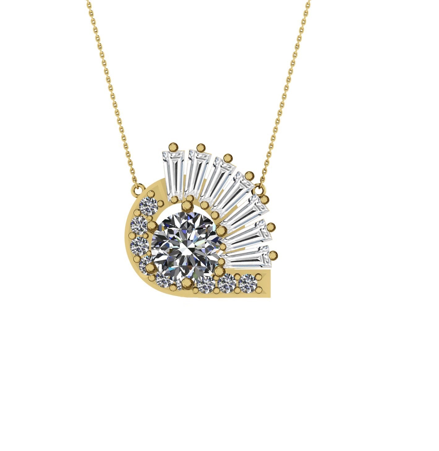 The Satnin Moissanite Pendant | Vintage-Inspired Vermeil Pendant