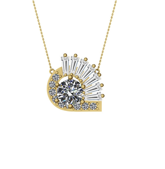 The Satnin Moissanite Pendant | Vintage-Inspired Vermeil Pendant