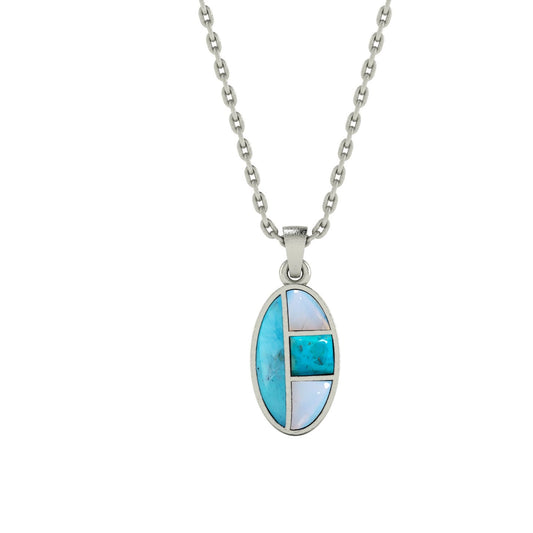 Sky & Stone Pendant | Kingman Turquoise & Opalite Necklace