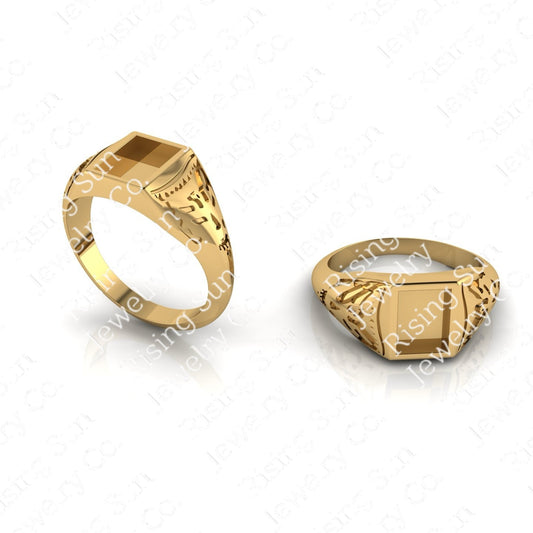 Women’s Thunderbird Keepsake Ring | Custom Inclusion Ring