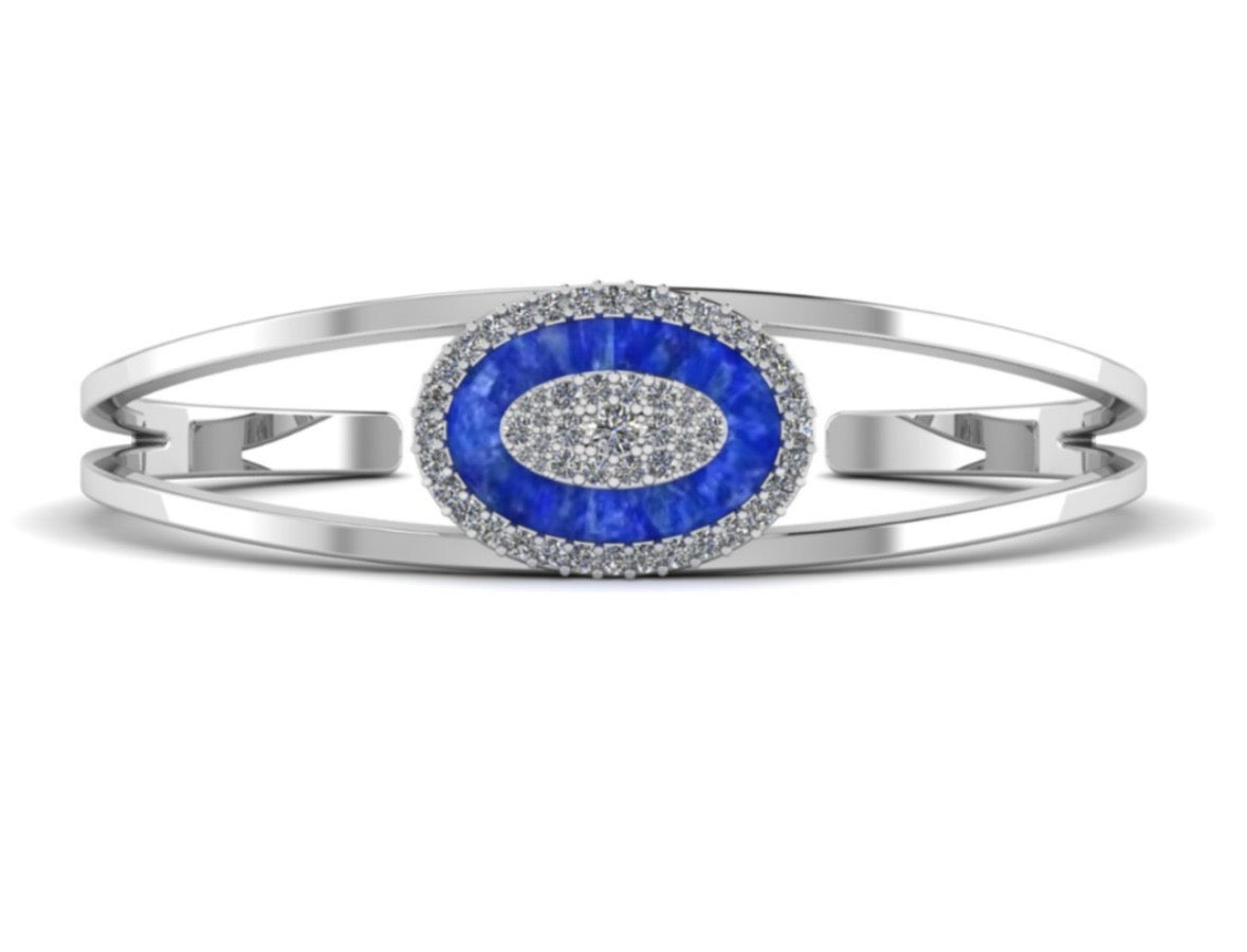The last love bangle featuring lapis lazuli & moissanite