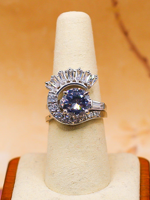 The Satnin C-Fan 2-Piece Set | Solitaire Ring & C-Shaped Fan Wrap