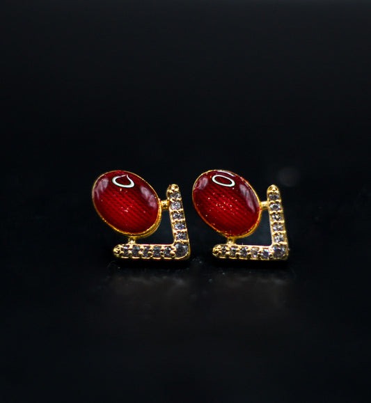Ready to Ship | ’68 Special Stud Earrings with Historical Fabric Inclusion