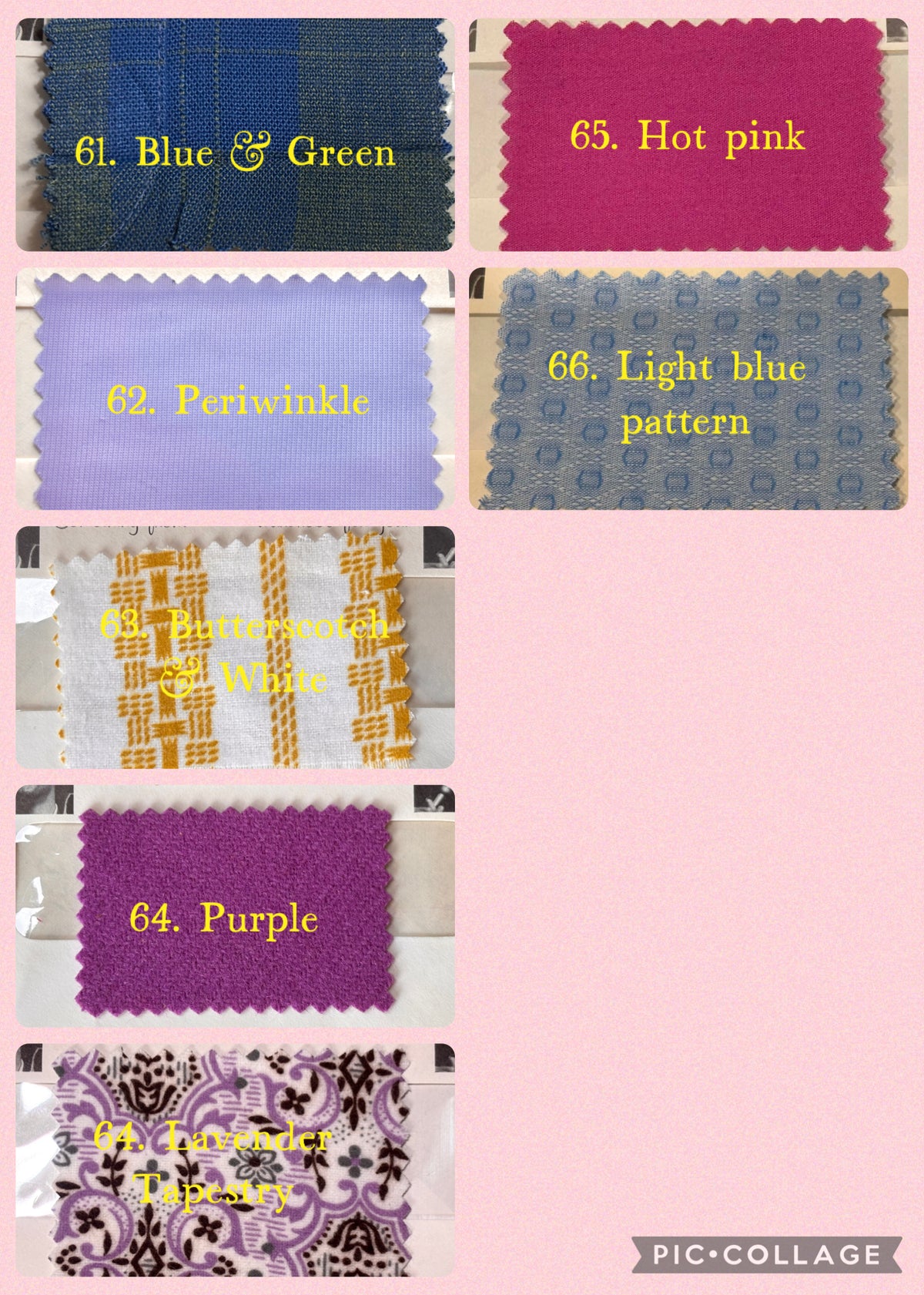 Authenticated Clothing Swatch Options *NOT AVAILABLE FOR INDIVIDUAL SALE*