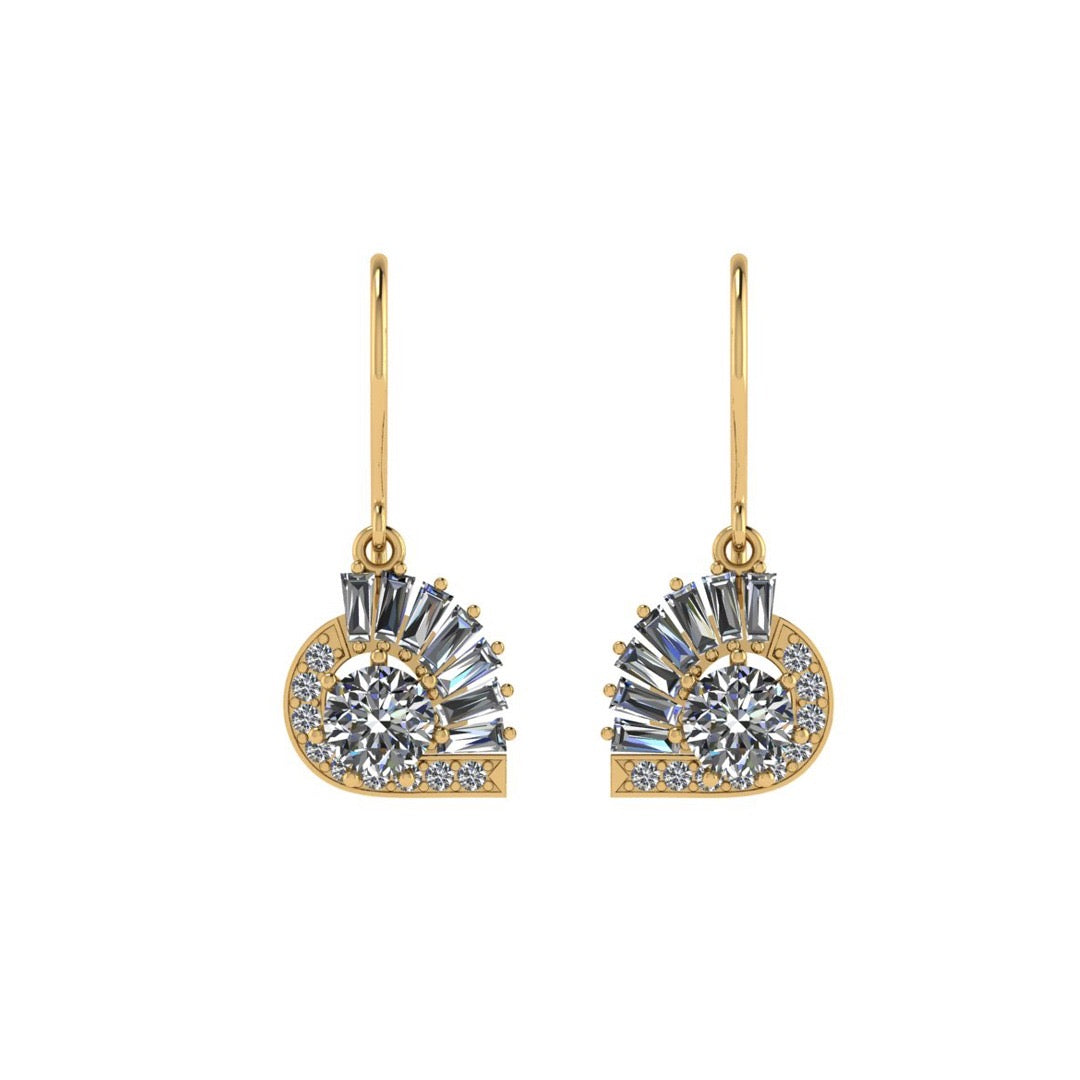 The Satnin Moissanite Drop Earrings | Vintage-Inspired Vermeil Drop Earrings