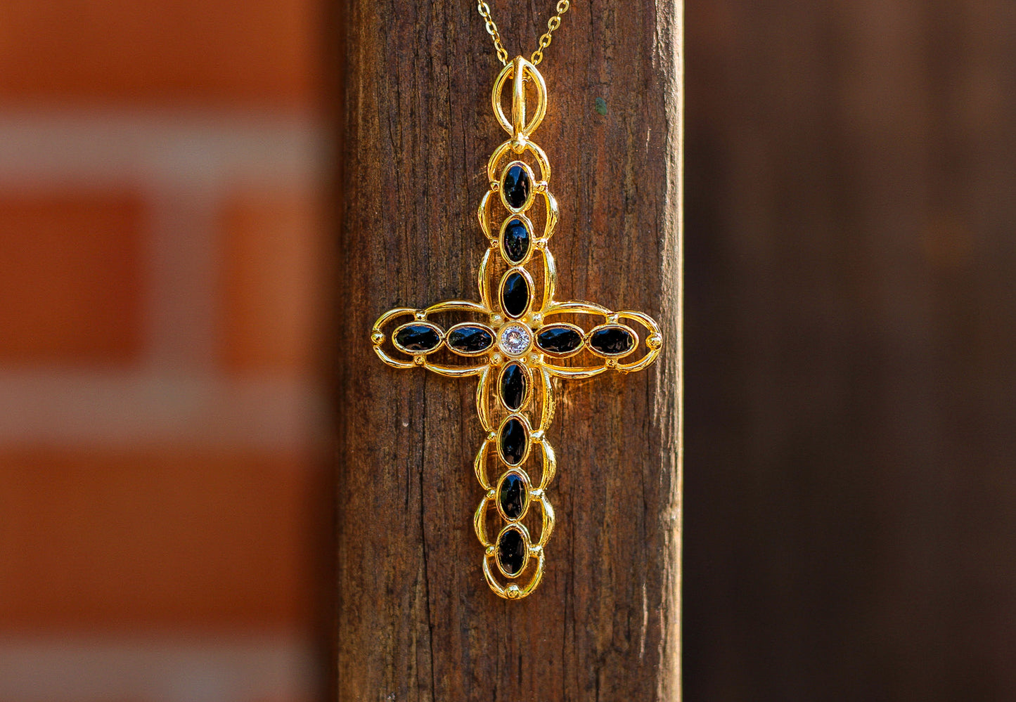 Men’s Heirloom Jeweled Cross Pendant
11-Bezel Historical Inclusion Design