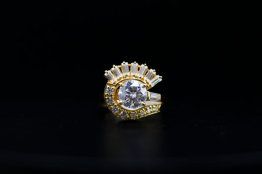 The Satnin C-Fan 2-Piece Set | Solitaire Ring & C-Shaped Fan Wrap