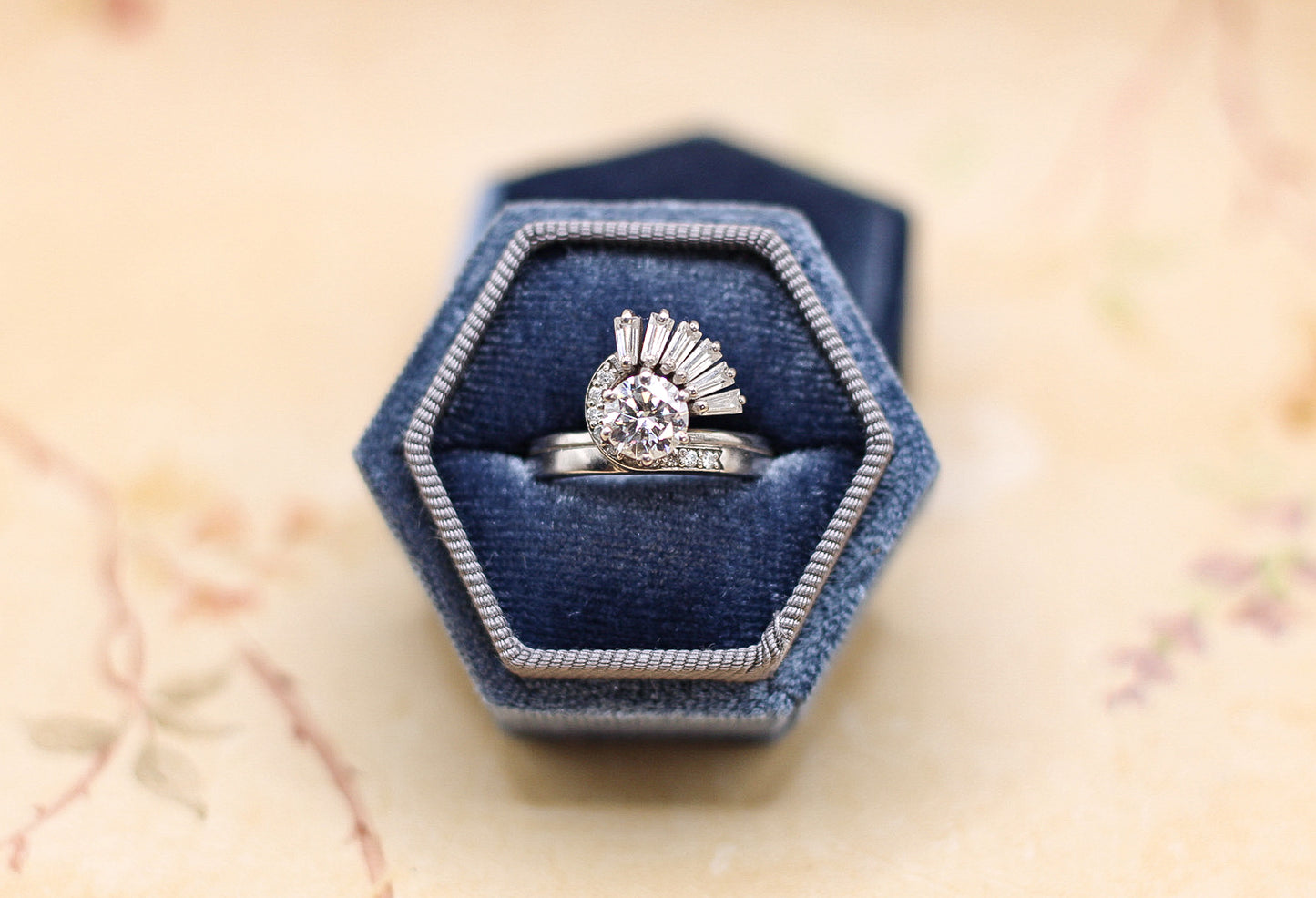 The Satnin Illusion Ring | One-Piece Vintage-Inspired Moissanite Ring