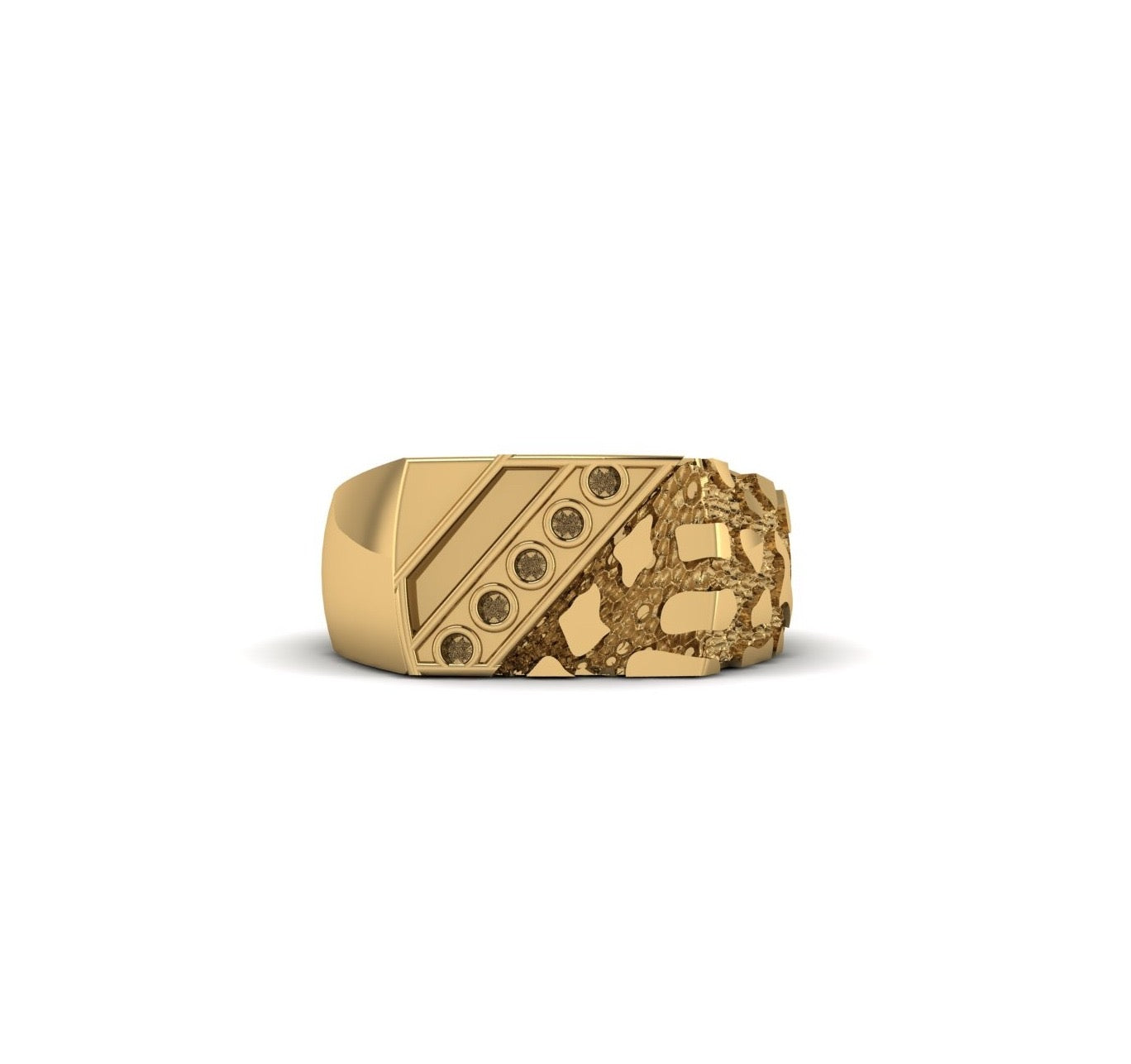 Geometric Nugget | Men’s Historical Inclusion Ring