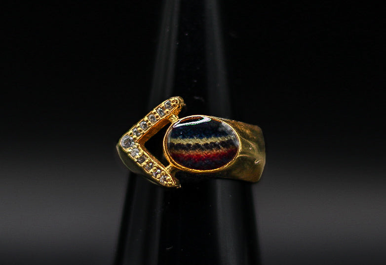 The 68 Special Women’s Ring | Vintage-Inspired Fabric Inclusion Ring