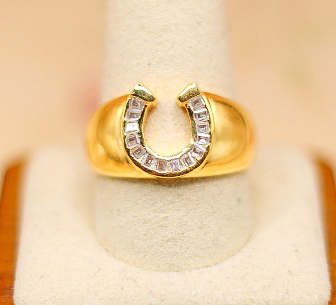 Rising Sun Horseshoe Statement Ring Ready to Ship