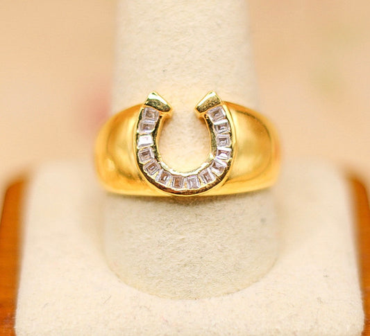 Rising Sun Horseshoe Statement Ring Ready to Ship