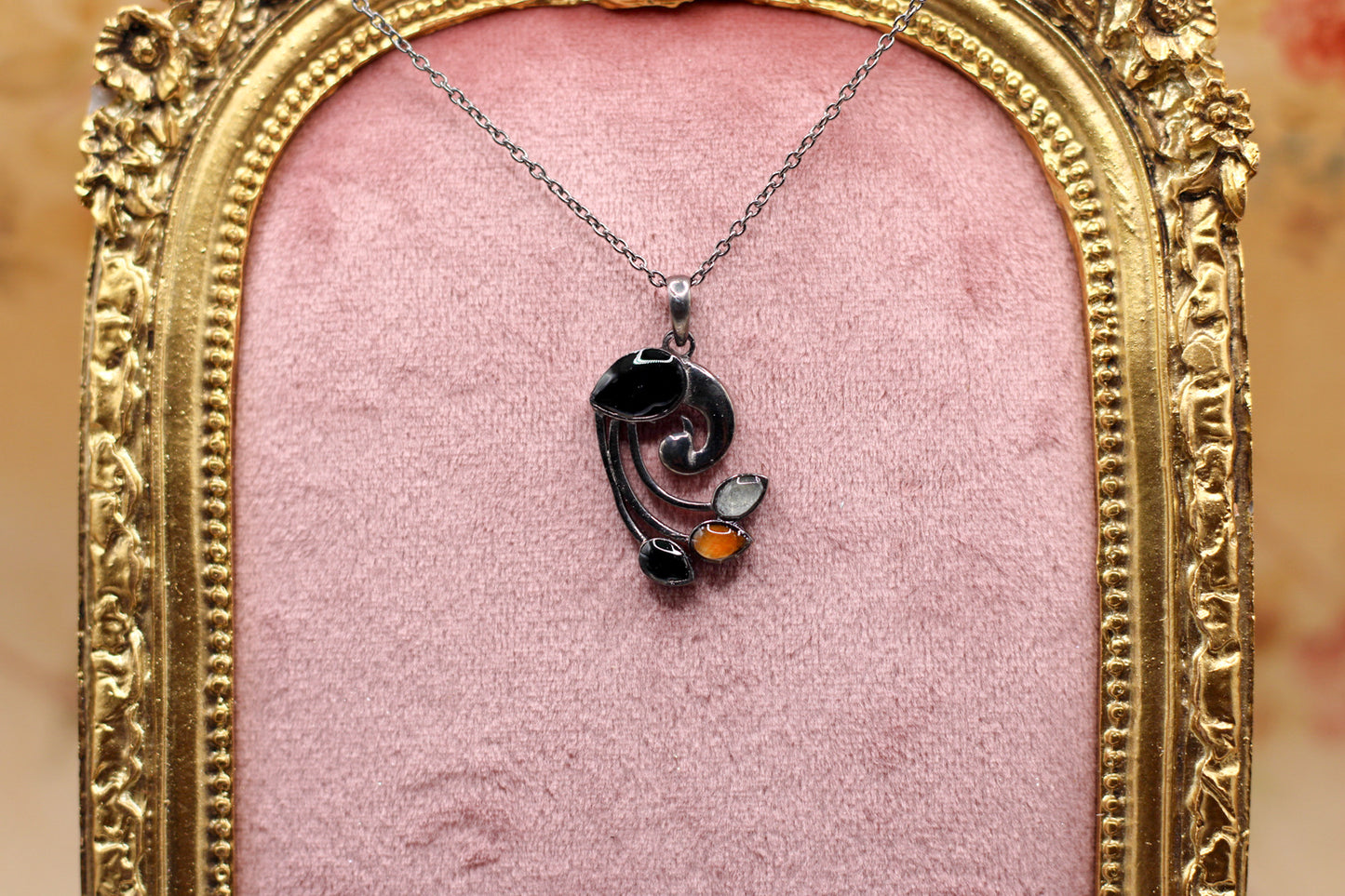 The Peacock Pendant | Historical Material Inclusion Necklace