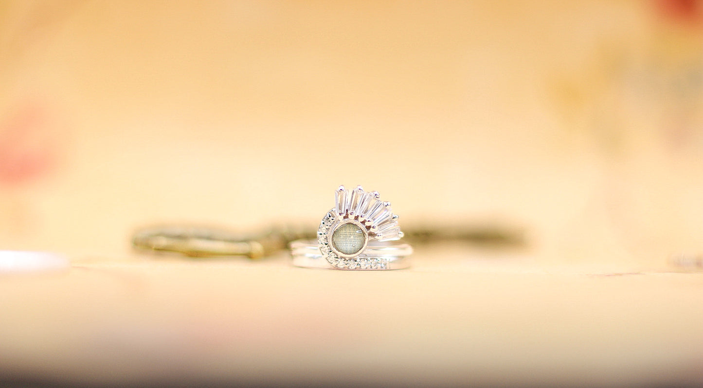 Satnin Keepsake Ring | Custom Inclusion Ring for Memorial or Historical Fabric