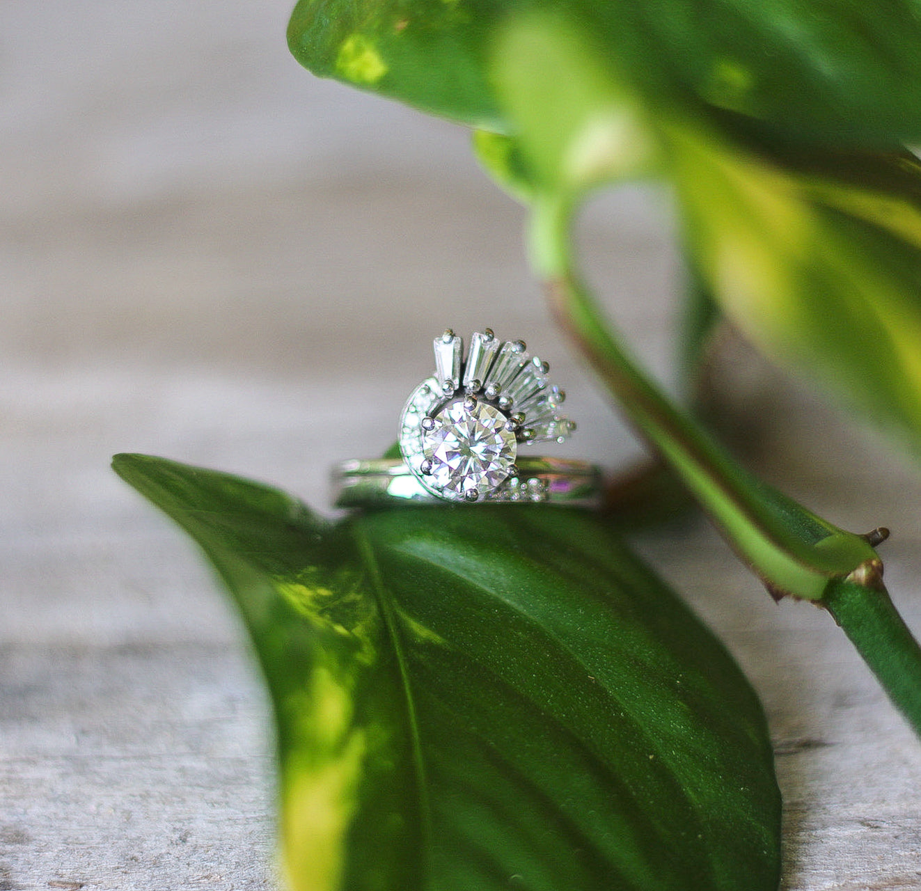 The Satnin Illusion Ring | One-Piece Vintage-Inspired Moissanite Ring