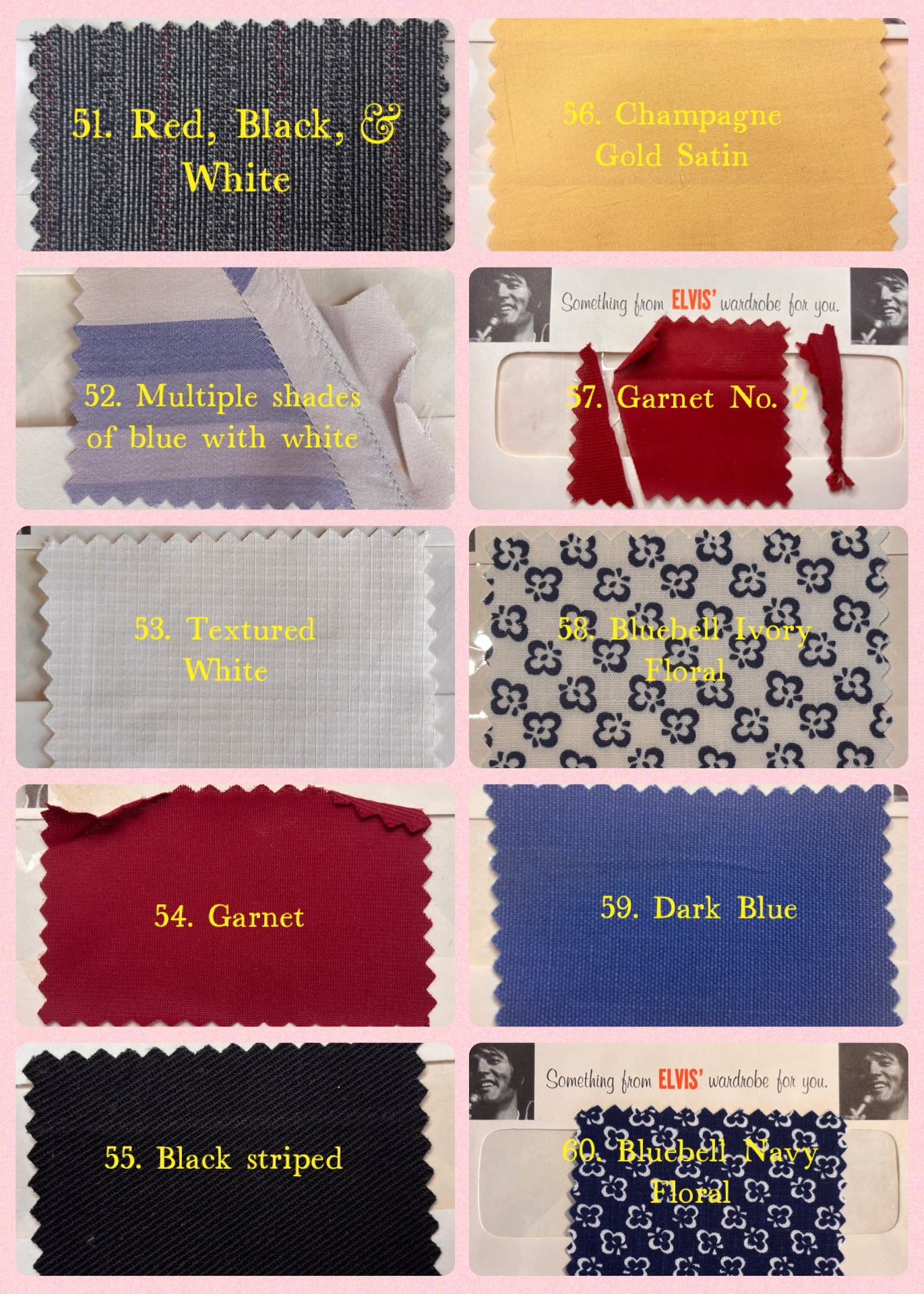 Authenticated Clothing Swatch Options