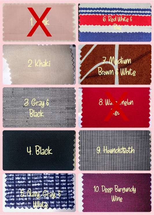 Authenticated Clothing Swatch Options