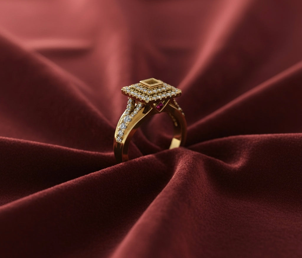 The Memphis Flame Ring | Hidden Garnet Detail