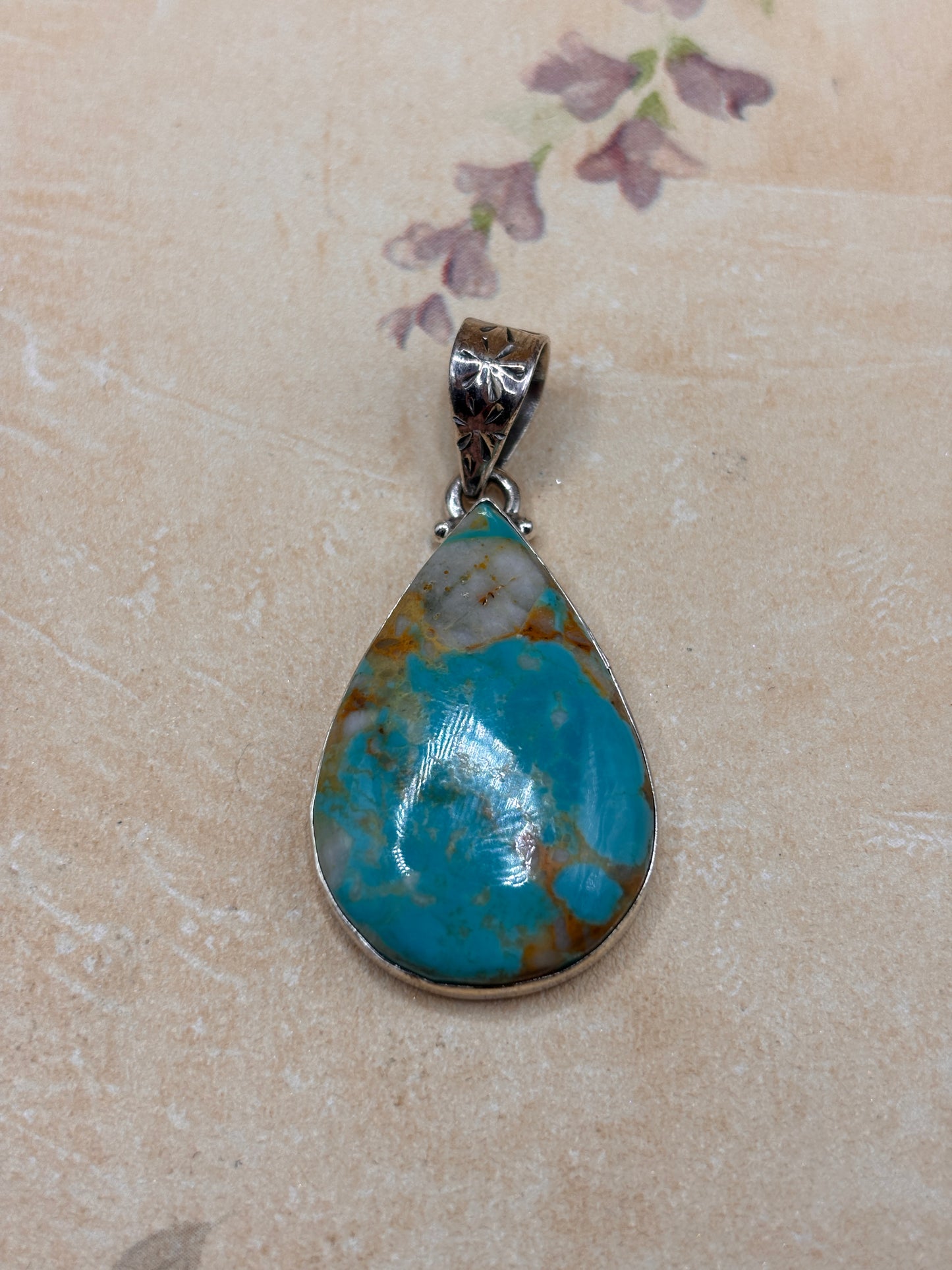 Ready to Ship Turquoise Teardrop Pendant