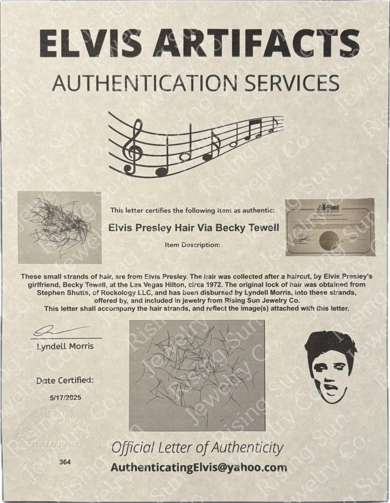 Add-On Hair Strand Inclusion for Jewelry — Historic Memorabilia Material with LOA Documentation