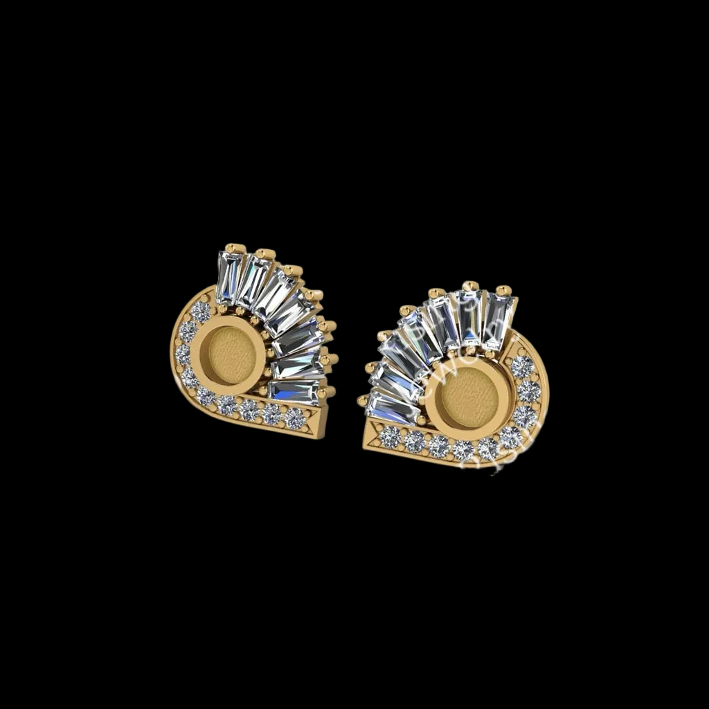 Satnin Keepsake Stud Earrings | Custom Inclusion Earrings for Memorial or Historical Fabric