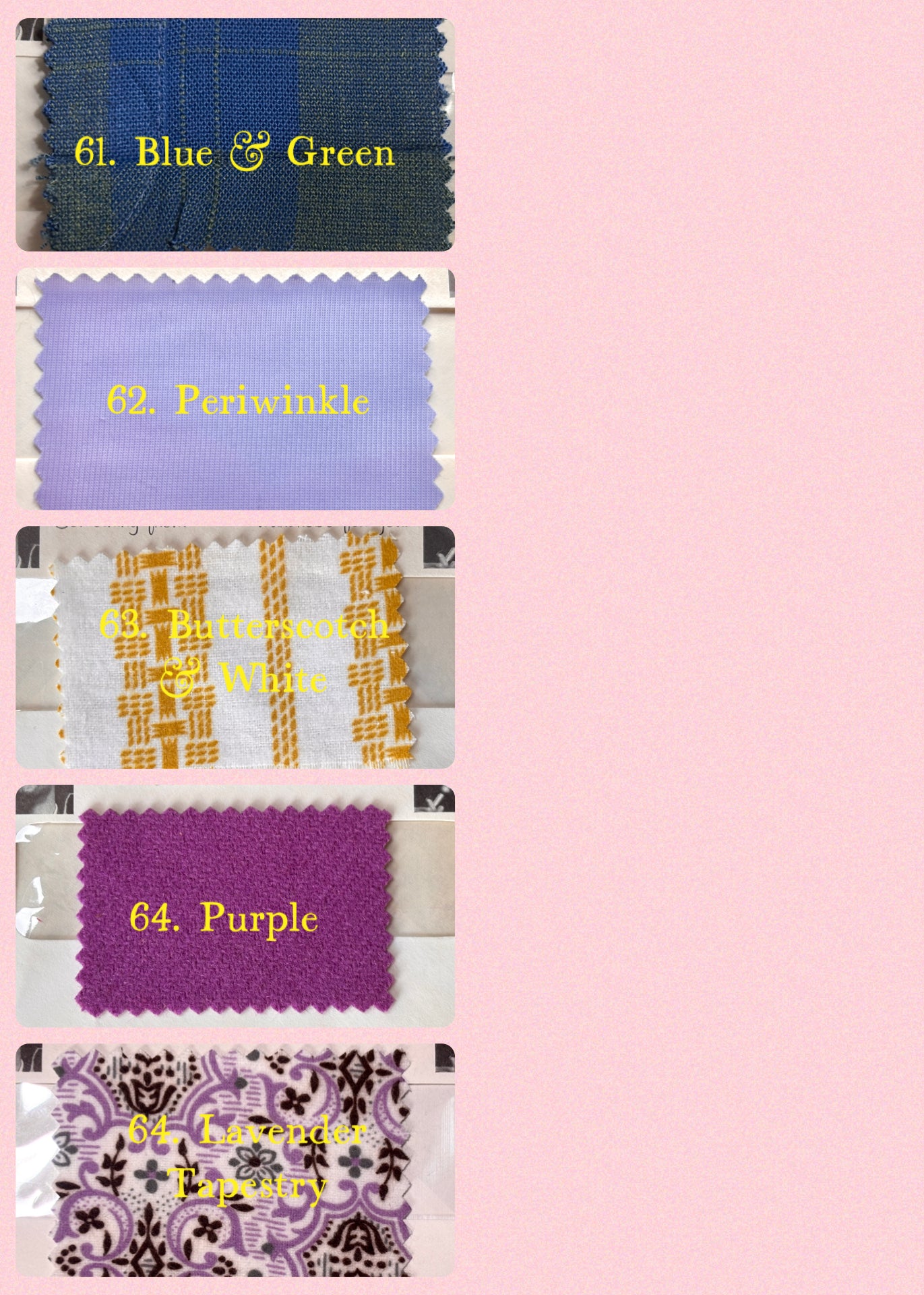 Authenticated Clothing Swatch Options