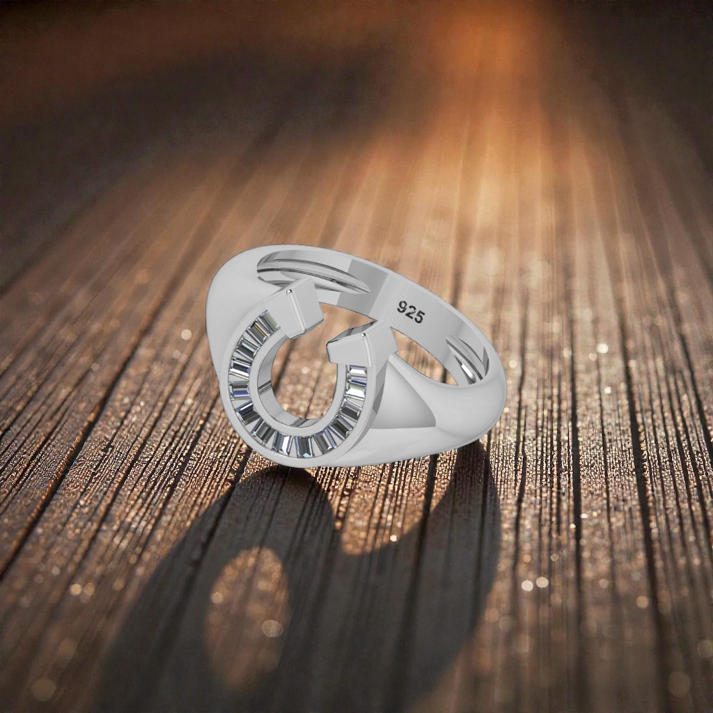 Men's Rising Sun Horseshoe Statement Ring