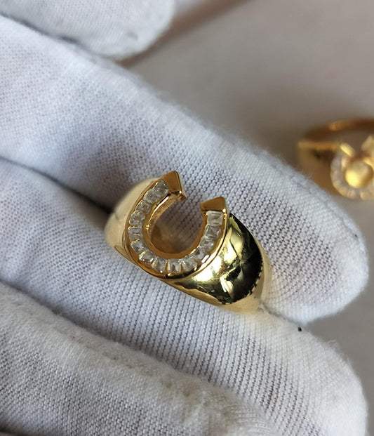 Women's Rising Sun Horseshoe Statement Ring Ready to Ship