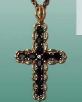 Men’s Elvis Owned Clothing Swatch Vermeil Cross Inspired Pendant Necklace With Letter of Authenticity
