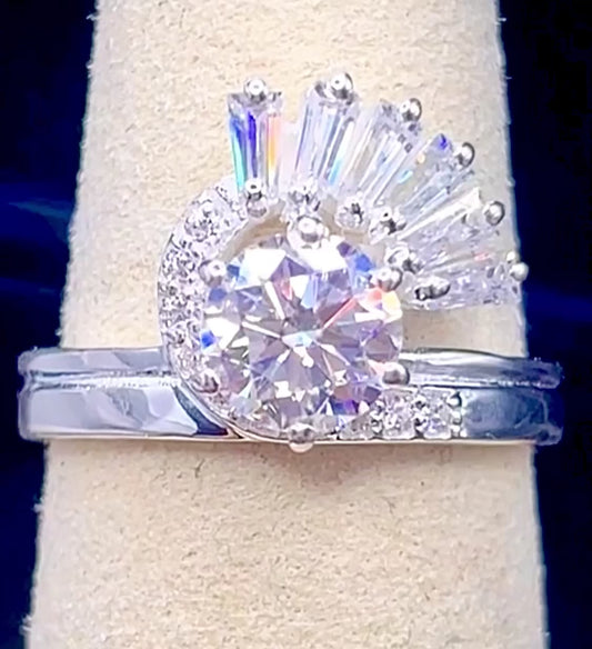 The Satnin Illusion Ring | One-Piece Vintage-Inspired Moissanite Ring
