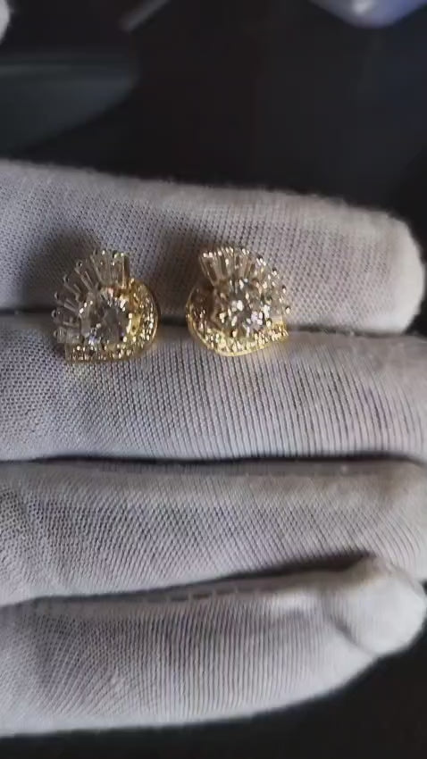 The Satnin Moissanite Stud Earrings | Vintage-Inspired Vermeil Stud Earrings
